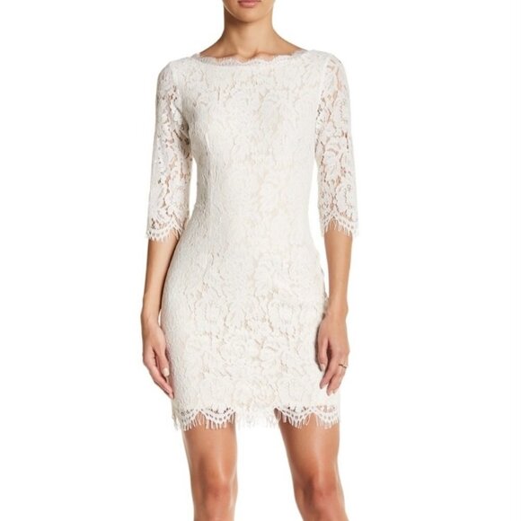 SOIEBLEU White Lace Cocktail Dress US L - Picture 2 of 12
